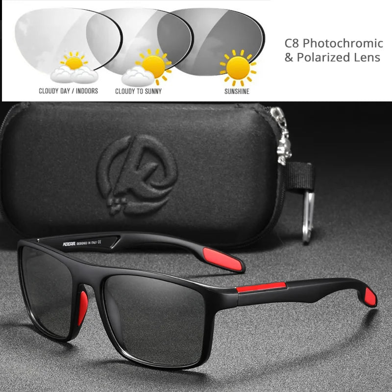 KDEAM Polarized Rectangular Outdoor Sports Sunglasses