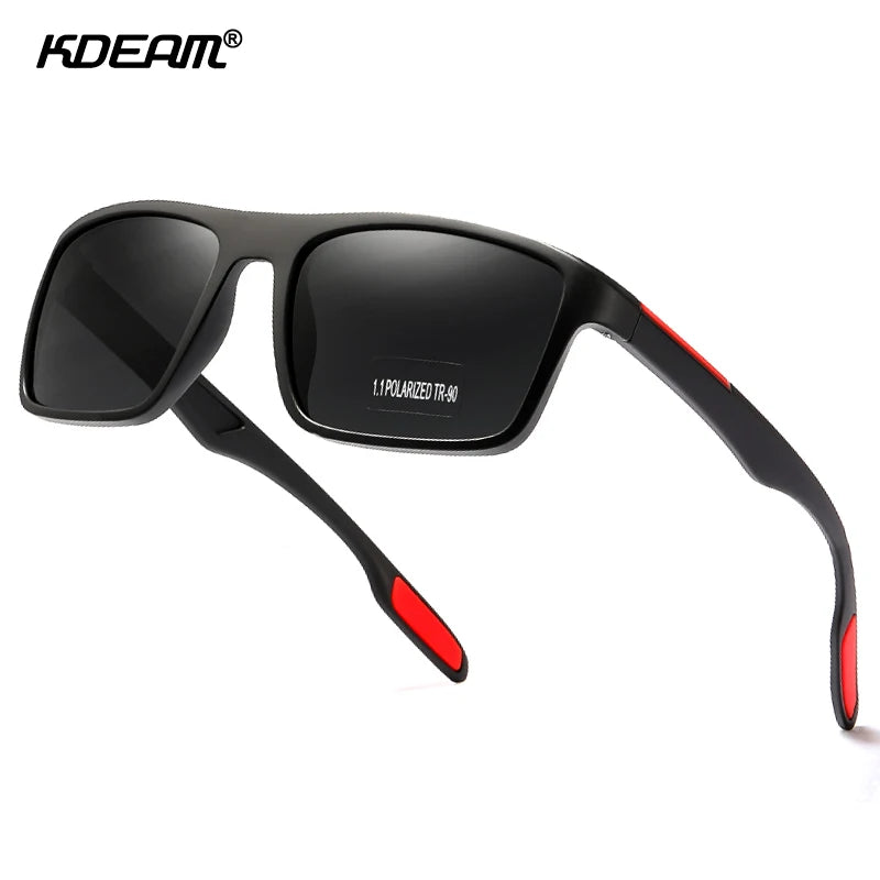 KDEAM Polarized Rectangular Outdoor Sports Sunglasses