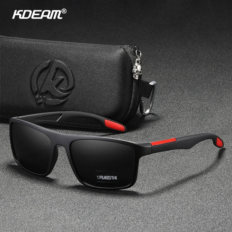 KDEAM Polarized Rectangular Outdoor Sports Sunglasses