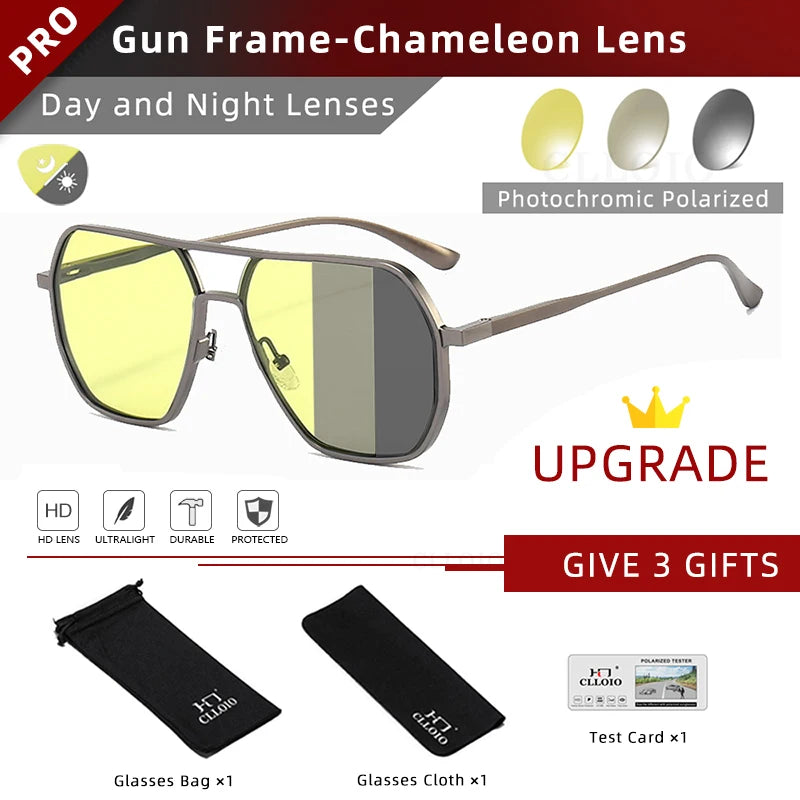 CLLOIO Anti-Glare Polarized Photochromic Sunglasses