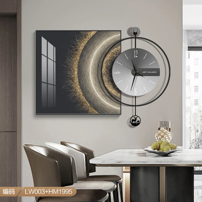 Modern Light Luxury Wall Clock – Creative Silent Clock for Living & Dining Room Decoration