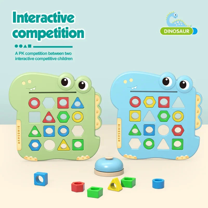 Dinosaurs Collide Geometric Shapes Puzzle – Parent-Child Interactive Thinking Training Toy