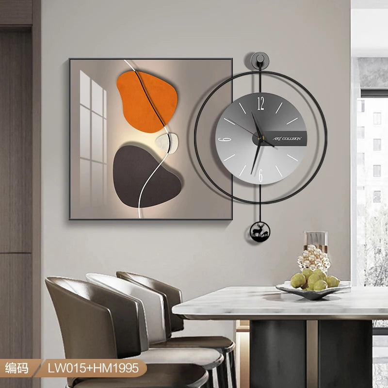 Modern Light Luxury Wall Clock – Creative Silent Clock for Living & Dining Room Decoration