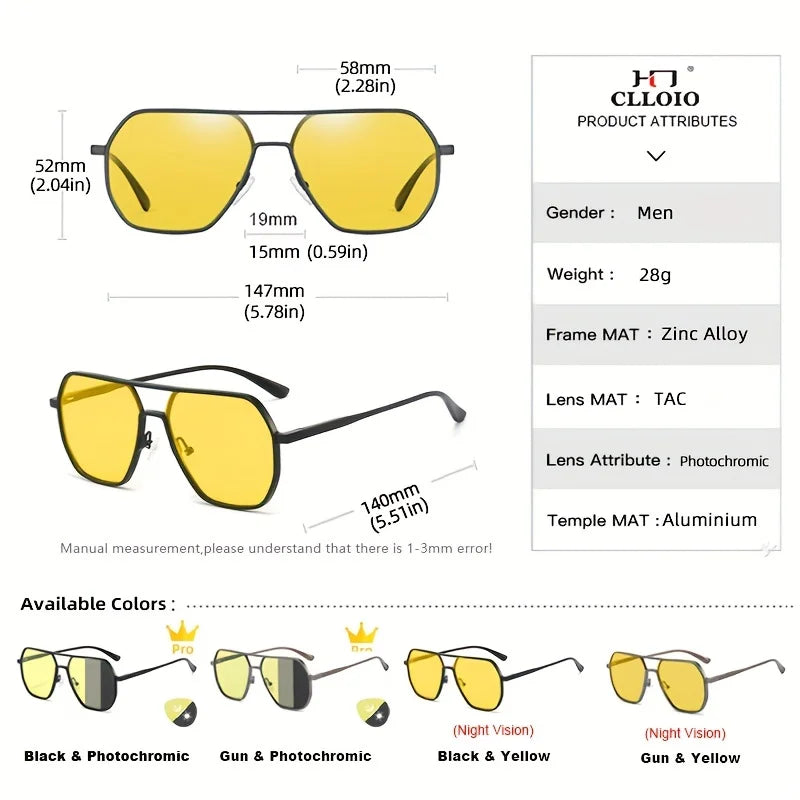 CLLOIO Anti-Glare Polarized Photochromic Sunglasses