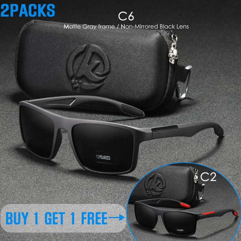 KDEAM Polarized Rectangular Outdoor Sports Sunglasses