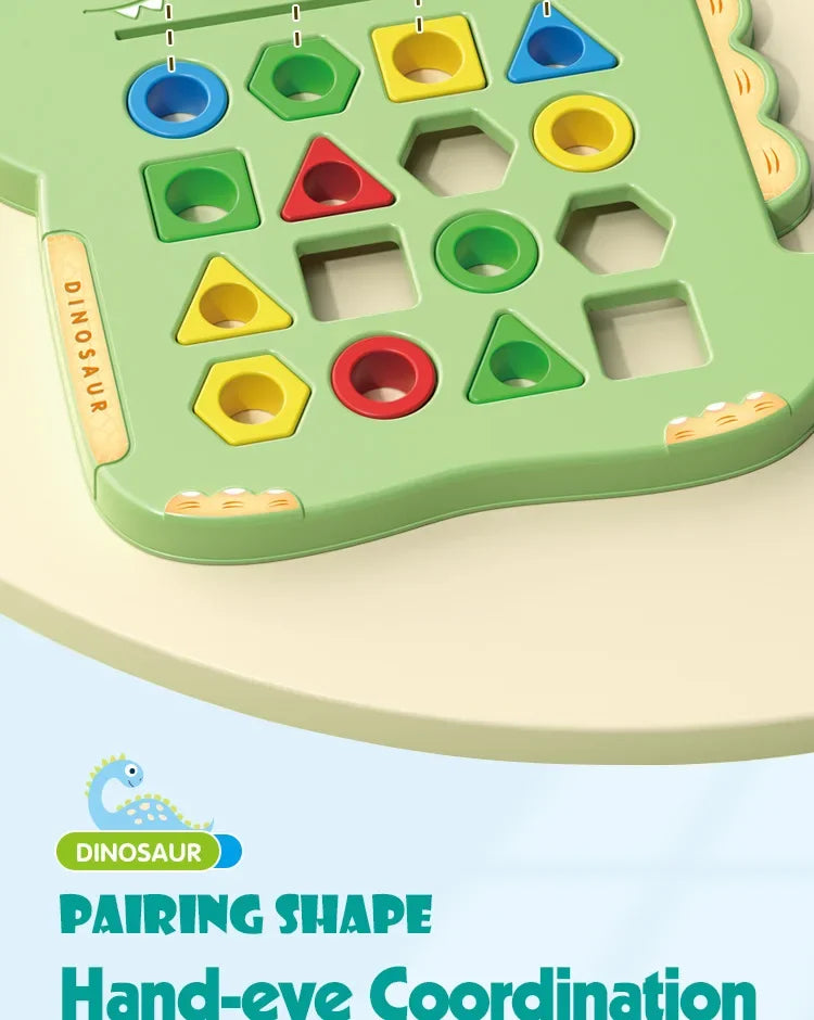 Dinosaurs Collide Geometric Shapes Puzzle – Parent-Child Interactive Thinking Training Toy