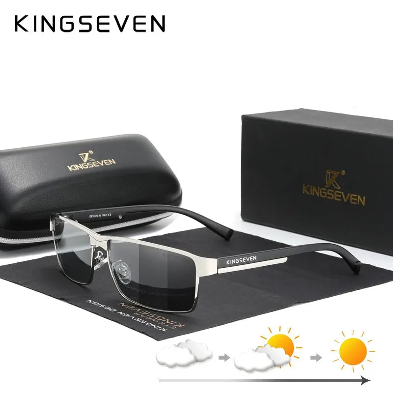 نظارات شمسية KINGSEVEN مستقطبة فوتوكرومية UV400 Chameleon Square