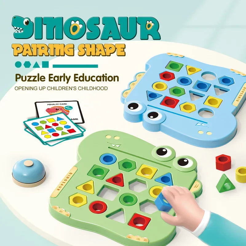 Dinosaurs Collide Geometric Shapes Puzzle – Parent-Child Interactive Thinking Training Toy