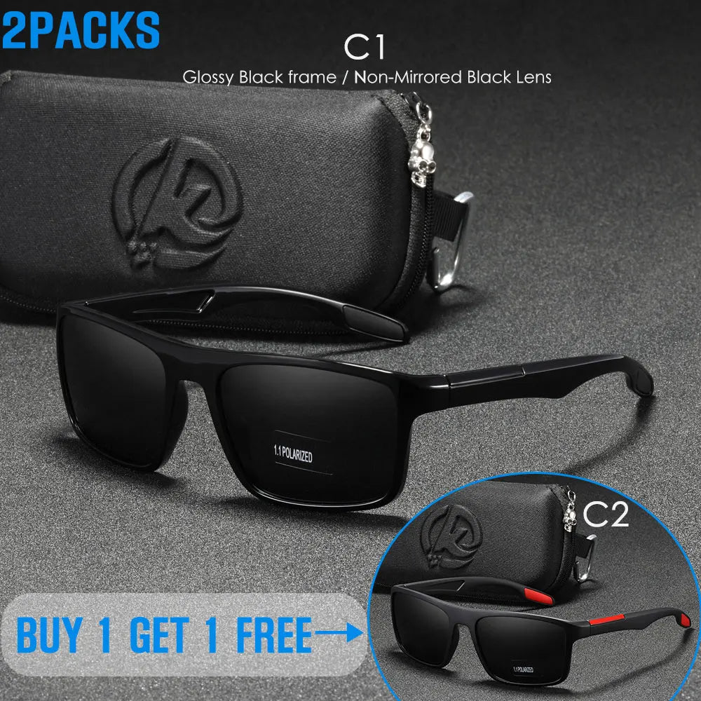 KDEAM Polarized Rectangular Outdoor Sports Sunglasses