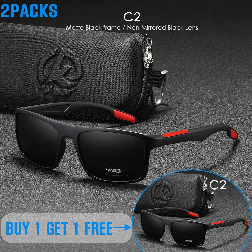 KDEAM Polarized Rectangular Outdoor Sports Sunglasses