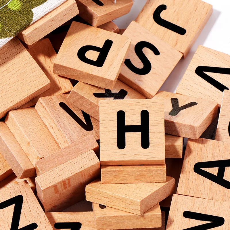 Wooden Spelling & Alphabet Puzzle – Montessori Letter Learning Toy for Toddlers