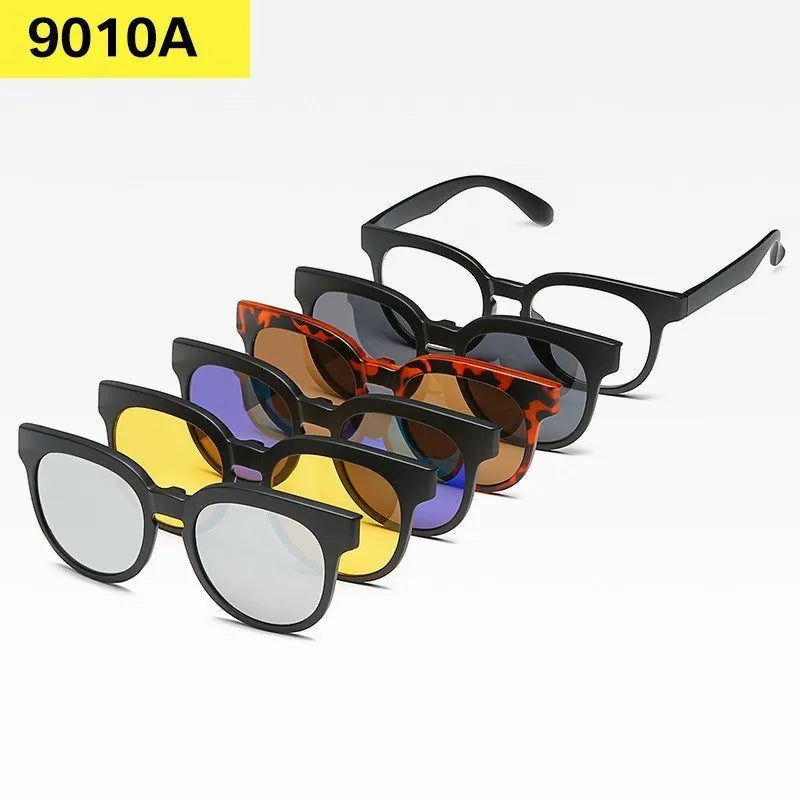 6-in-1 Custom Polarized Optical Sunglasses for Men & Women, Magnetic Clip-on