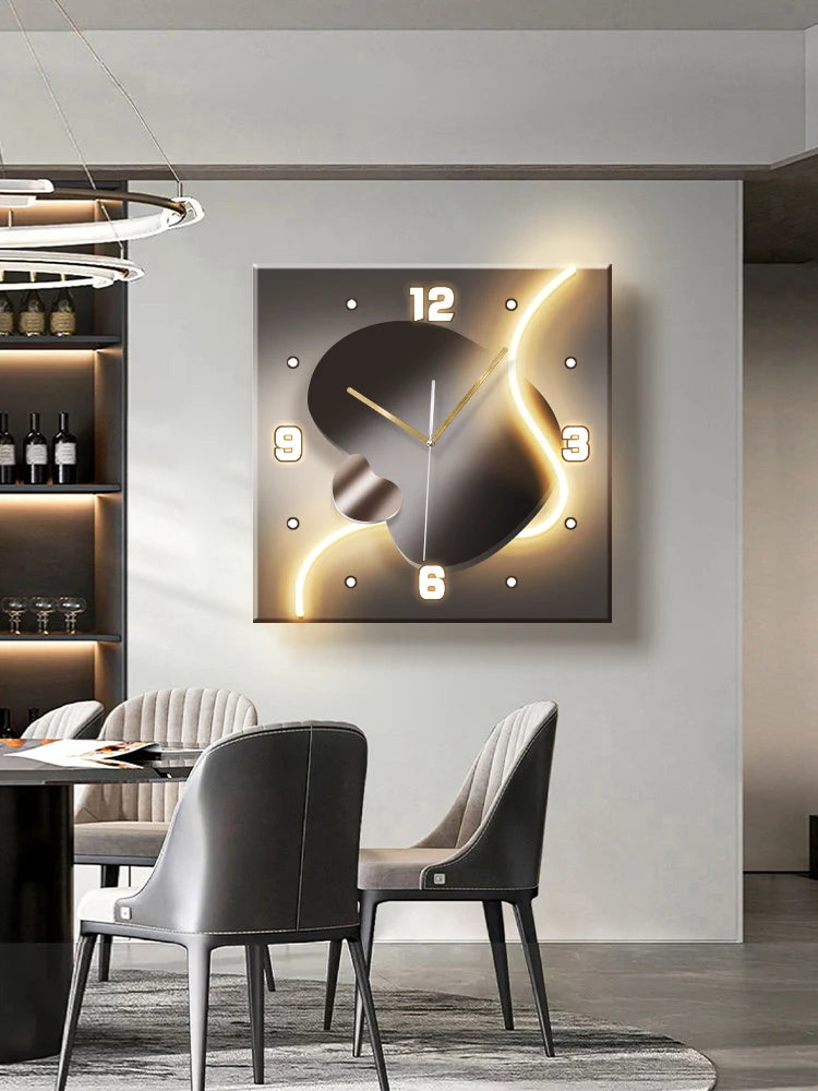 Stone-Inspired Modern Wall Clock – Light Luxury Living Room & Restaurant High-End Decoration