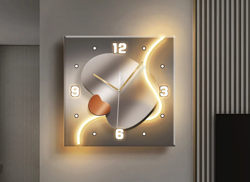 Stone-Inspired Modern Wall Clock – Light Luxury Living Room & Restaurant High-End Decoration