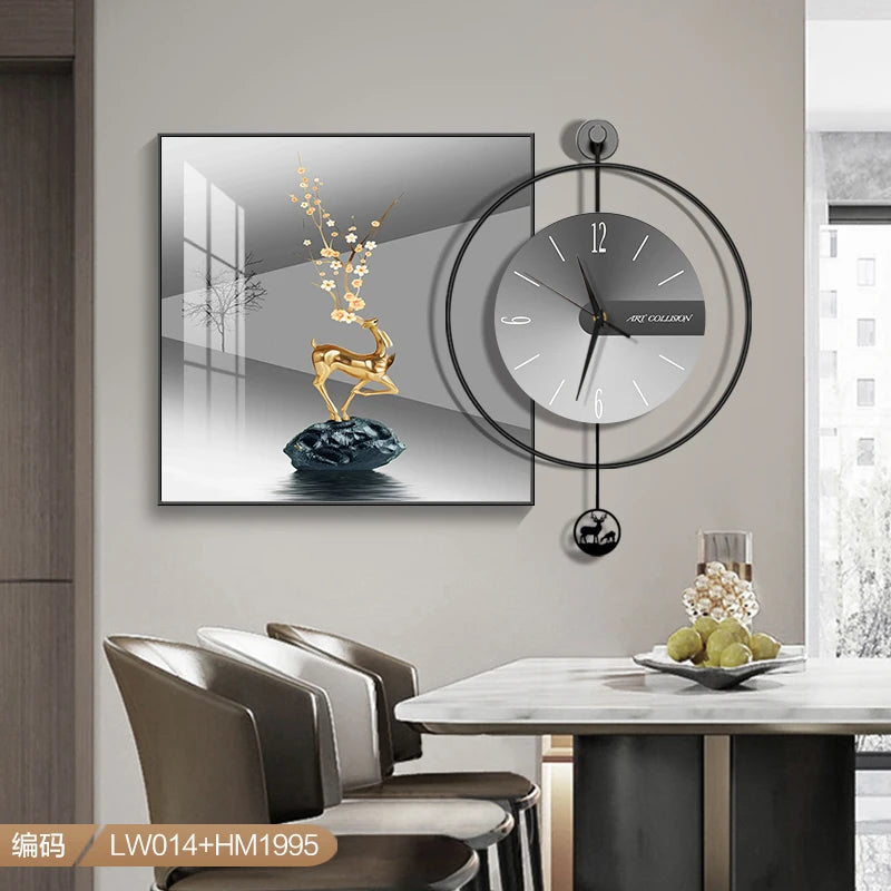 Modern Light Luxury Wall Clock – Creative Silent Clock for Living & Dining Room Decoration