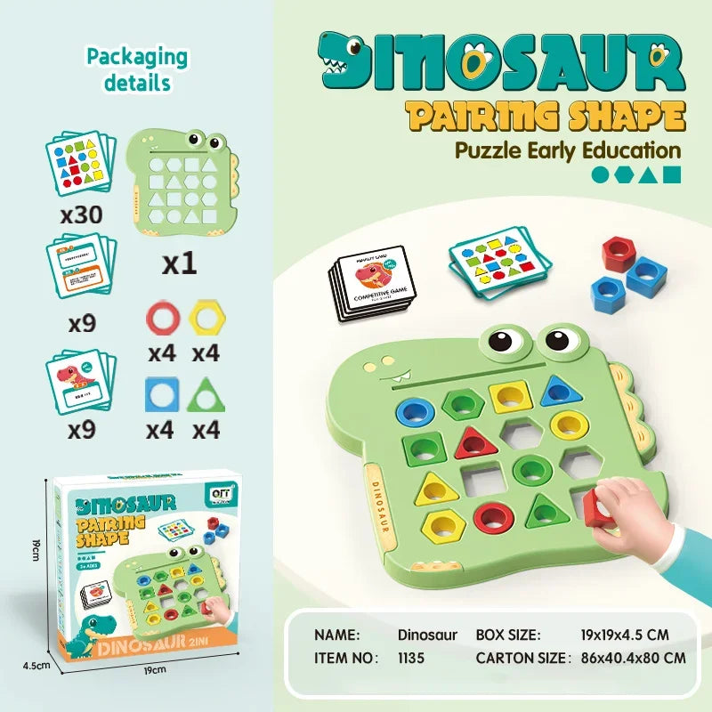 Dinosaurs Collide Geometric Shapes Puzzle – Parent-Child Interactive Thinking Training Toy