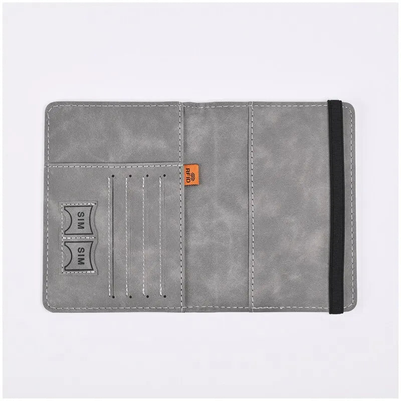 Men’s PU Leather Wallet – Travel Passport Holder, Card Case, and Business Cards Organizer
