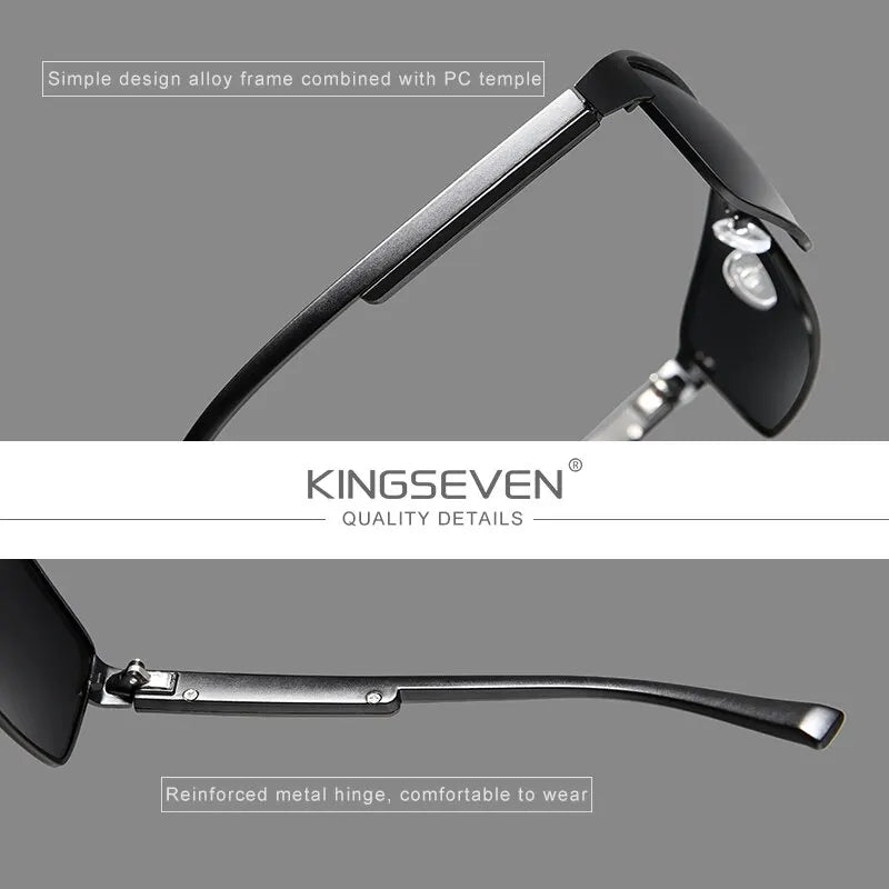 نظارات شمسية KINGSEVEN مستقطبة فوتوكرومية UV400 Chameleon Square
