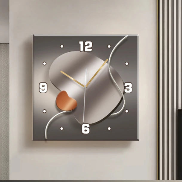 Stone-Inspired Modern Wall Clock – Light Luxury Living Room & Restaurant High-End Decoration