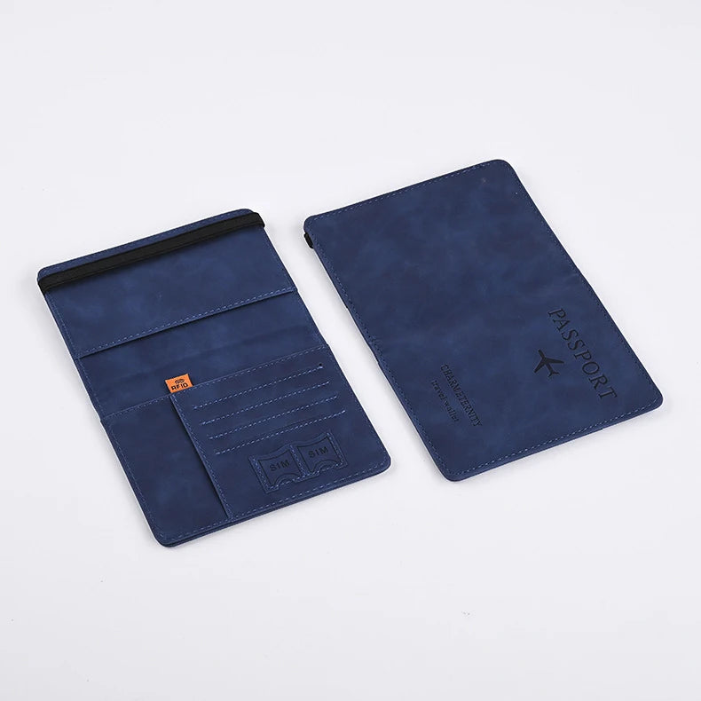 Men’s PU Leather Wallet – Travel Passport Holder, Card Case, and Business Cards Organizer