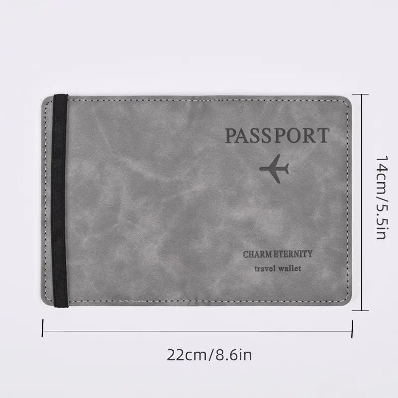 Men’s PU Leather Wallet – Travel Passport Holder, Card Case, and Business Cards Organizer
