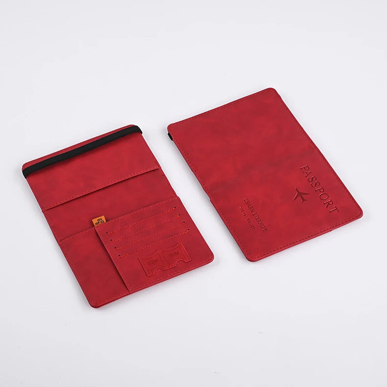 Men’s PU Leather Wallet – Travel Passport Holder, Card Case, and Business Cards Organizer
