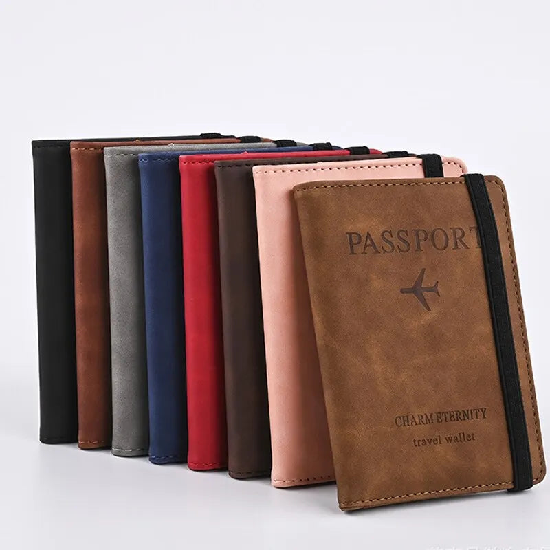 Men’s PU Leather Wallet – Travel Passport Holder, Card Case, and Business Cards Organizer