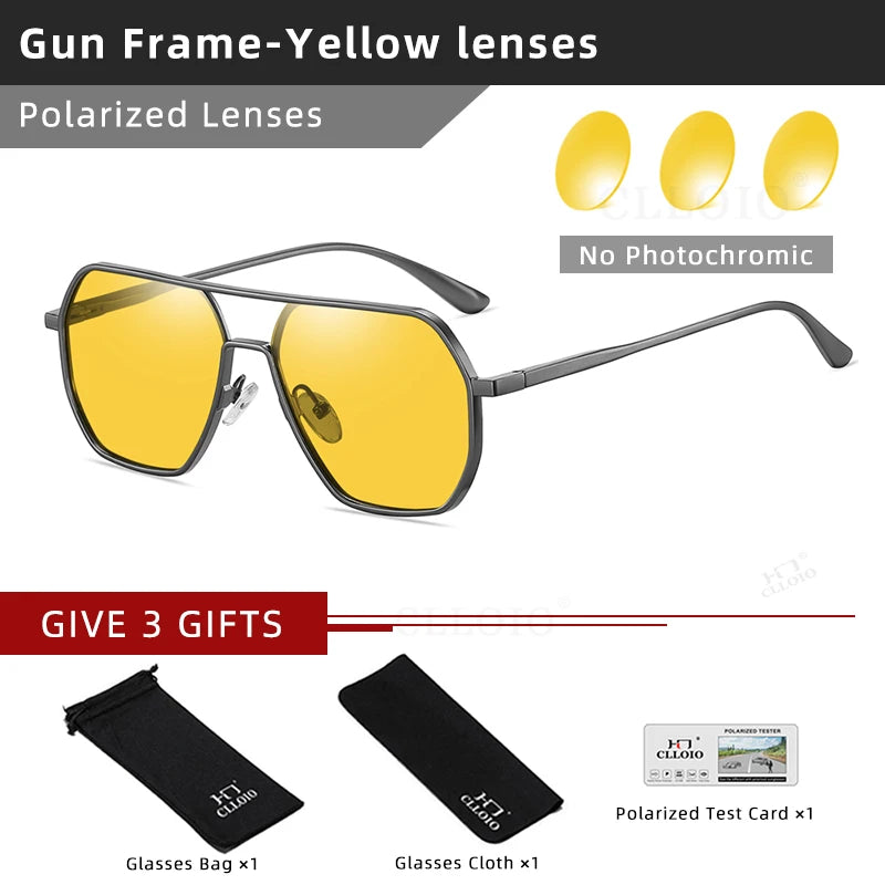 CLLOIO Anti-Glare Polarized Photochromic Sunglasses