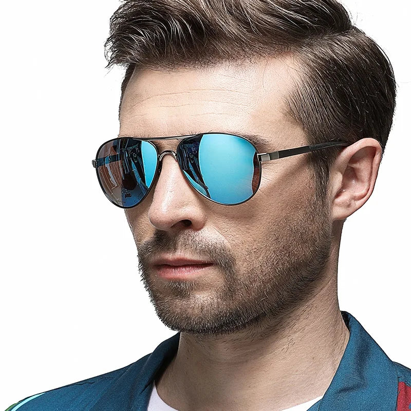 AOWEAR Men's Polarized Aviation Sunglasses UV400 Pilot Driving Glasses