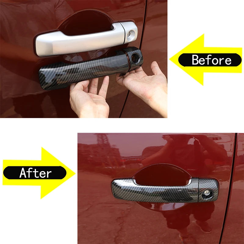 Car Door Handle Cover Trim – Toyota FJ Cruiser 2007-2021 - ABS Carbon Fiber/Silver/Matte Black