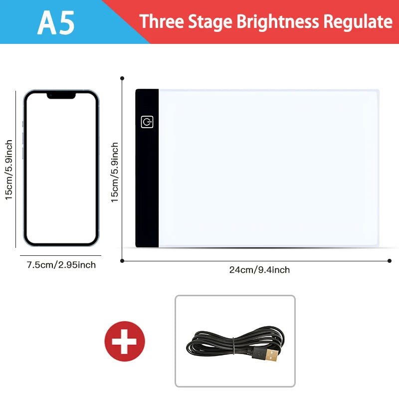 A5 3-Level Dimmable LED Drawing Copy Board – Creative Educational Toy for Kids
