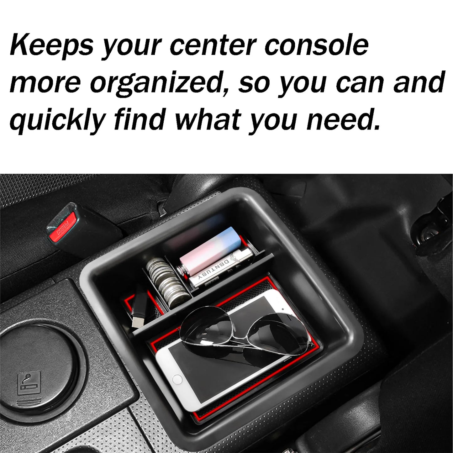 Center Console Organizer for Toyota FJ Cruiser 2007-2021 – ABS Storage Tray