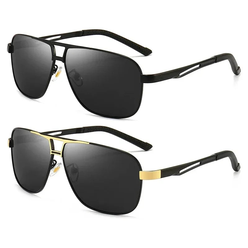 1-2PCS 2024 New Square Photochromic Polarized Sunglasses Men Change Color Sun Glasses Chameleon Anti-glare Driving Oculos De Sol