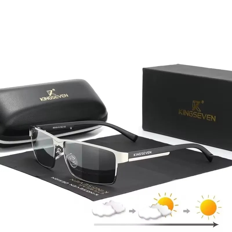 نظارات شمسية KINGSEVEN مستقطبة فوتوكرومية UV400 Chameleon Square