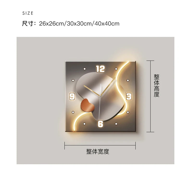Stone-Inspired Modern Wall Clock – Light Luxury Living Room & Restaurant High-End Decoration