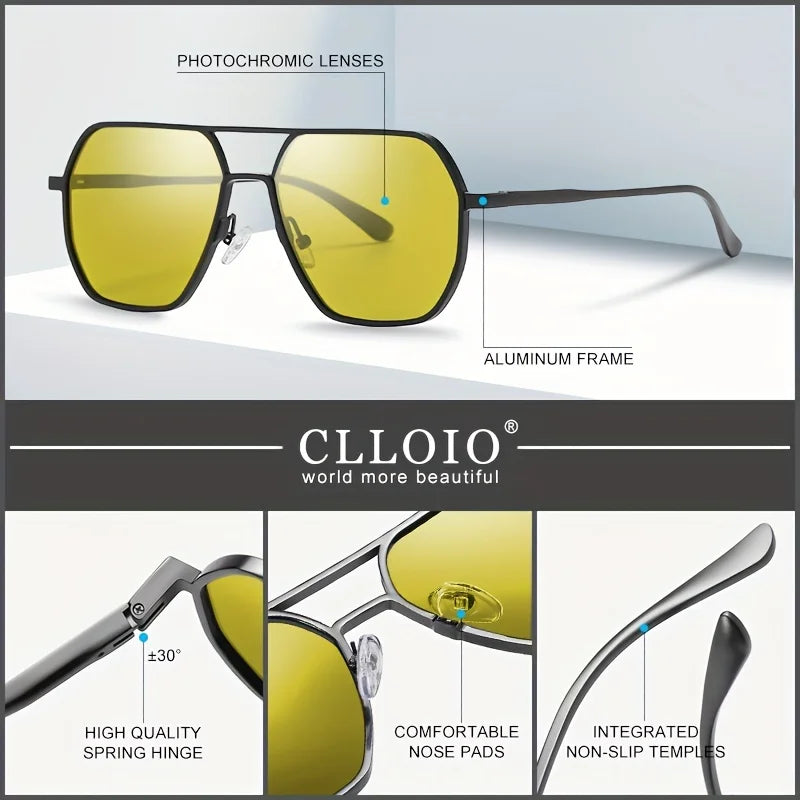 CLLOIO Anti-Glare Polarized Photochromic Sunglasses