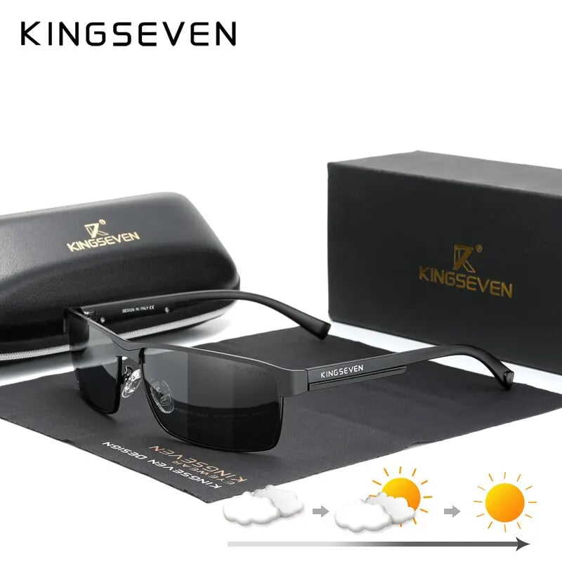 نظارات شمسية KINGSEVEN مستقطبة فوتوكرومية UV400 Chameleon Square