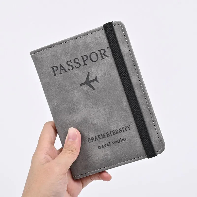Men’s PU Leather Wallet – Travel Passport Holder, Card Case, and Business Cards Organizer