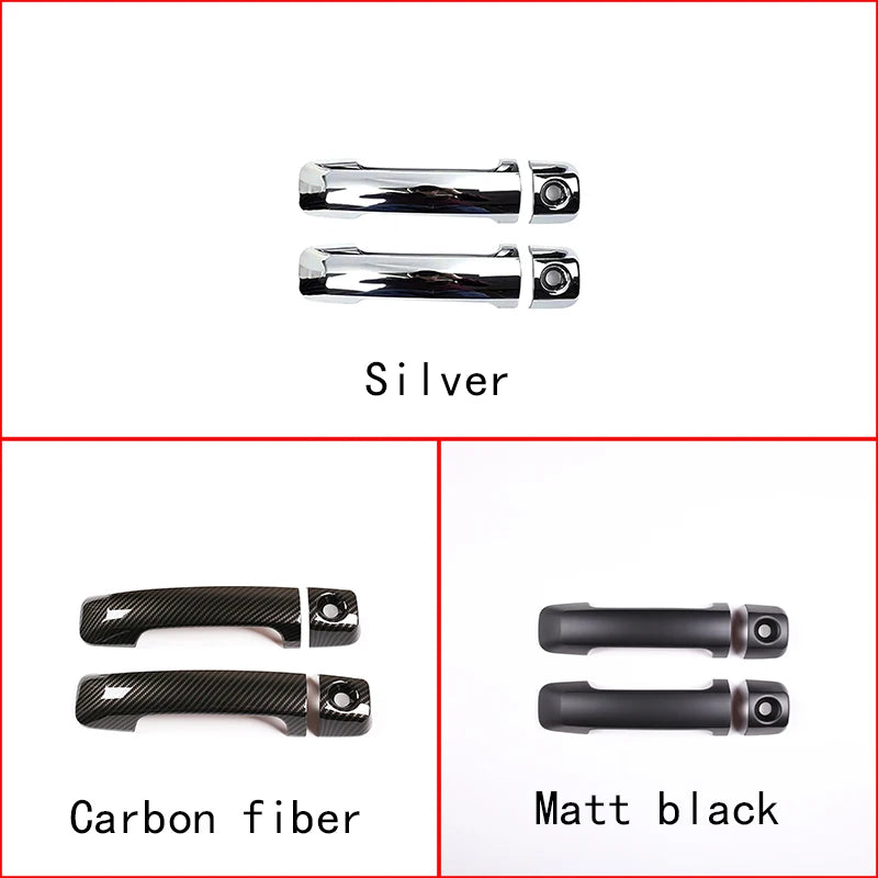 Car Door Handle Cover Trim – Toyota FJ Cruiser 2007-2021 - ABS Carbon Fiber/Silver/Matte Black