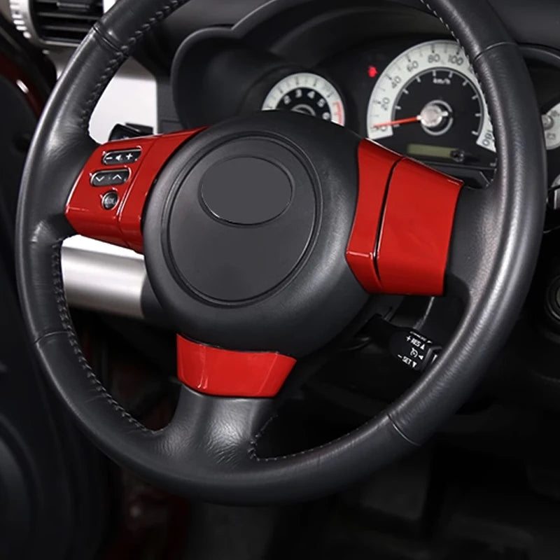 Steering Wheel Button Decoration Cover – Toyota FJ Cruiser 2007-2021 - ABS Matte Black/Carbon Fiber