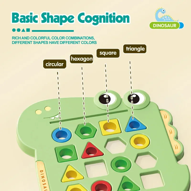 Dinosaurs Collide Geometric Shapes Puzzle – Parent-Child Interactive Thinking Training Toy