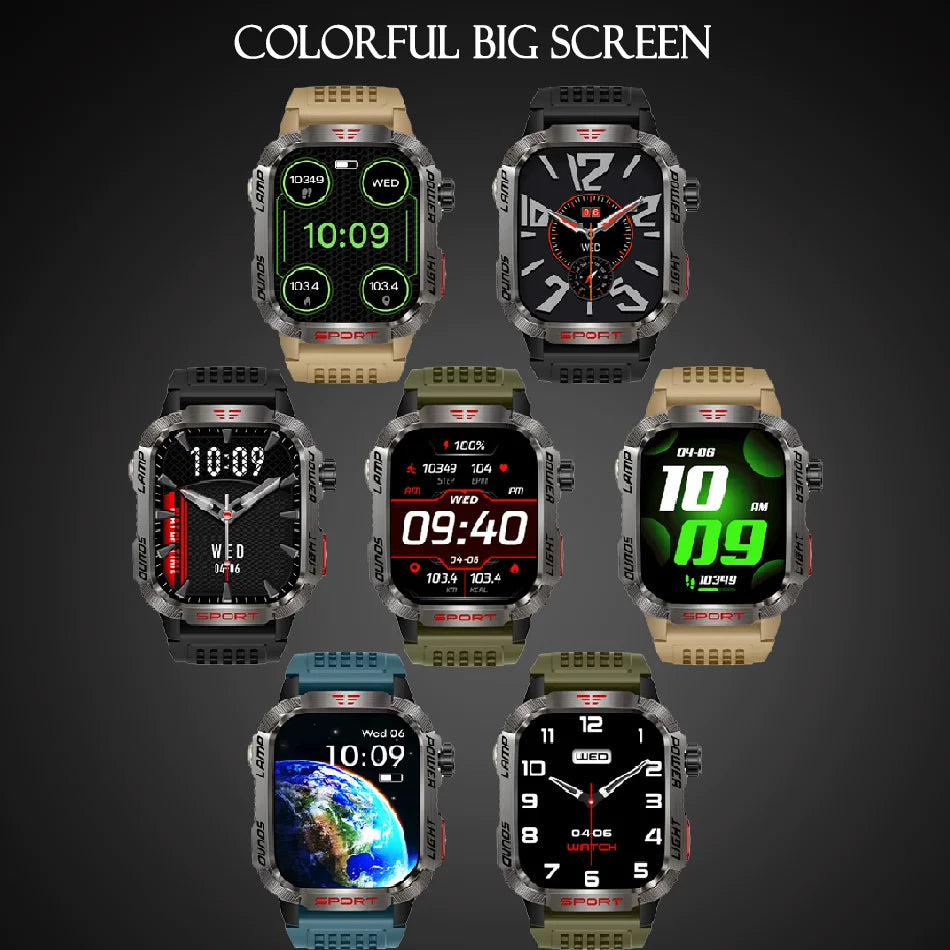 Huawei Xiaomi Military GPS Smartwatch, Waterproof Outdoor Sport Tracker, Bluetooth Call, Flashlight, Compass