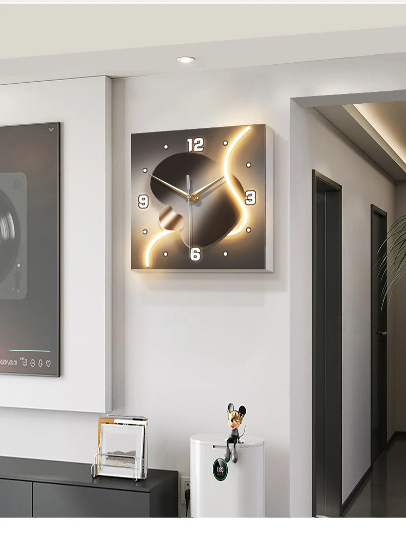 Stone-Inspired Modern Wall Clock – Light Luxury Living Room & Restaurant High-End Decoration