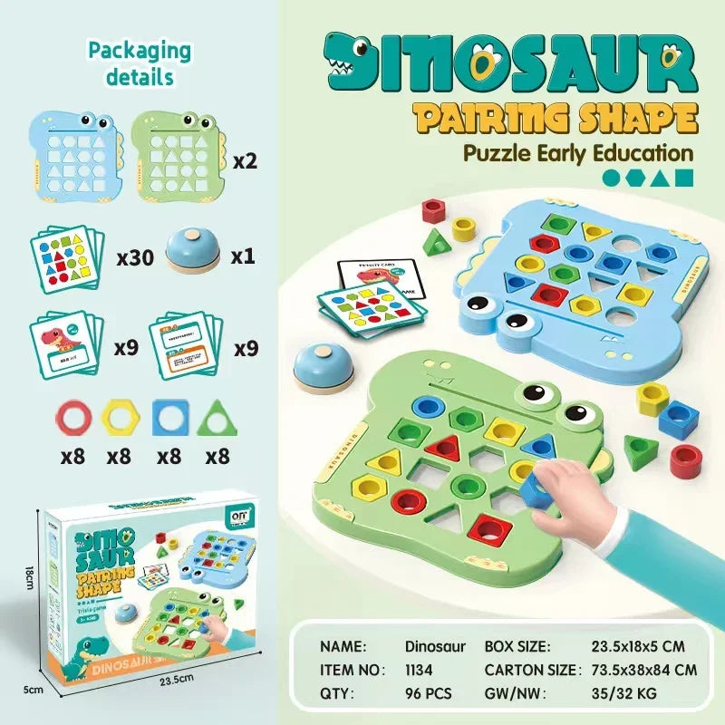 Dinosaurs Collide Geometric Shapes Puzzle – Parent-Child Interactive Thinking Training Toy