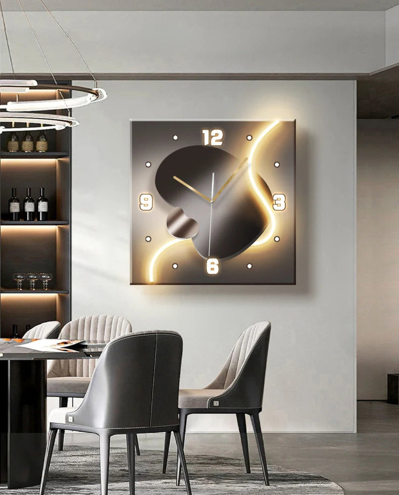 Stone-Inspired Modern Wall Clock – Light Luxury Living Room & Restaurant High-End Decoration