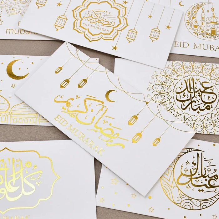 9Pcs Eid Mubarak Envelopes Money Gift Card Bags 2025 Islamic Muslim Party Supplies Ramadan Decoration Eid Al-fitr Invitation