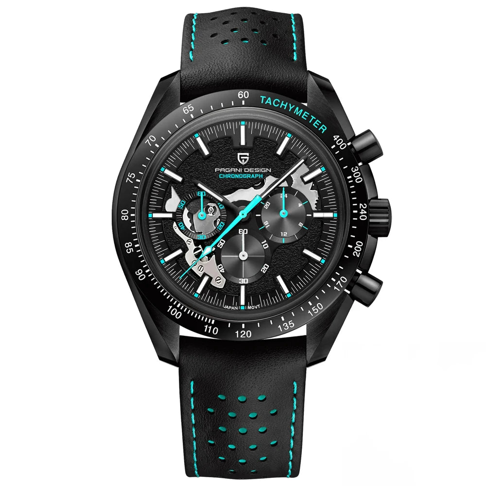 PAGANI DESIGN 1701 Moon Men’s Luxury Quartz Chronograph Watch – Waterproof AR Sapphire Mirror