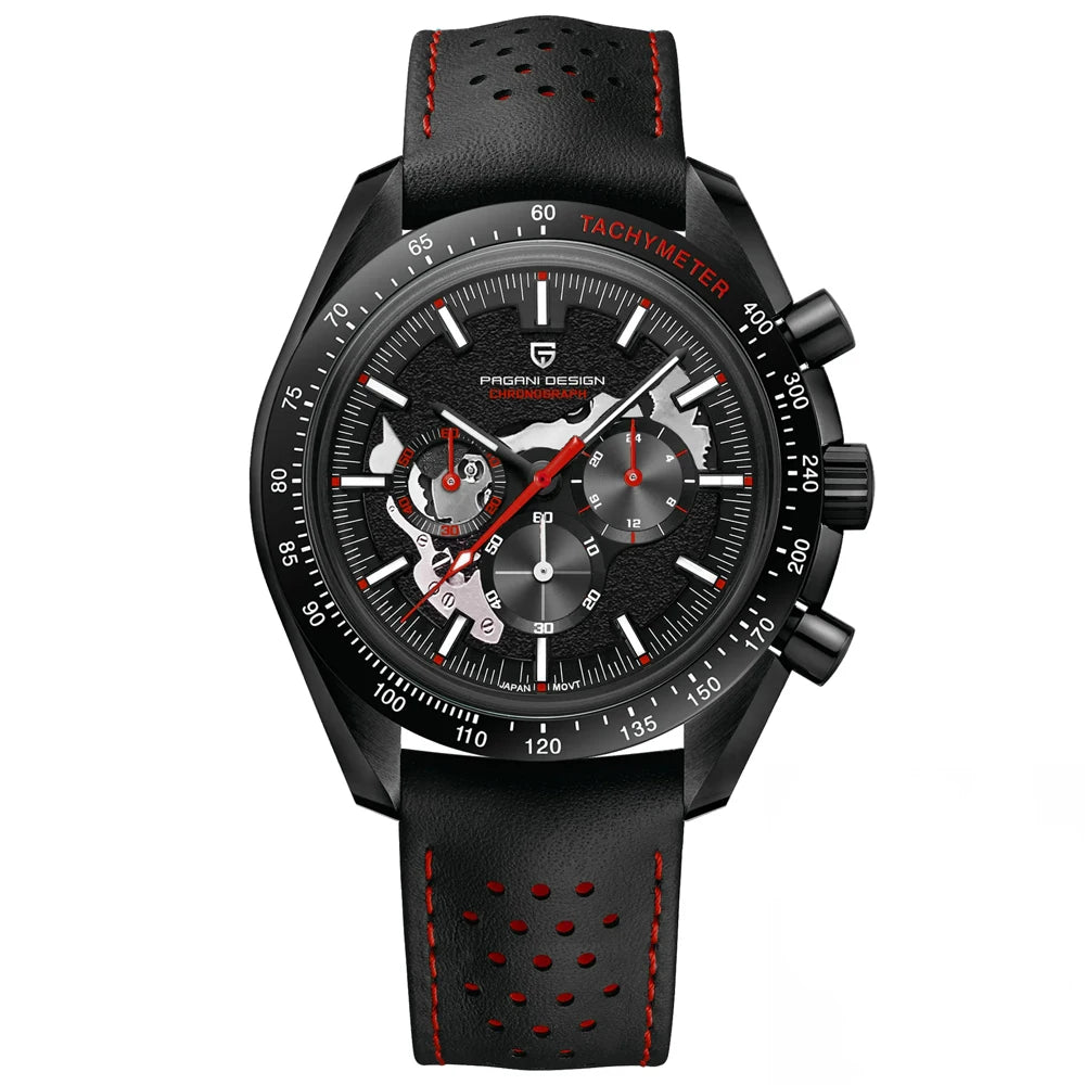 PAGANI DESIGN 1701 Moon Men’s Luxury Quartz Chronograph Watch – Waterproof AR Sapphire Mirror