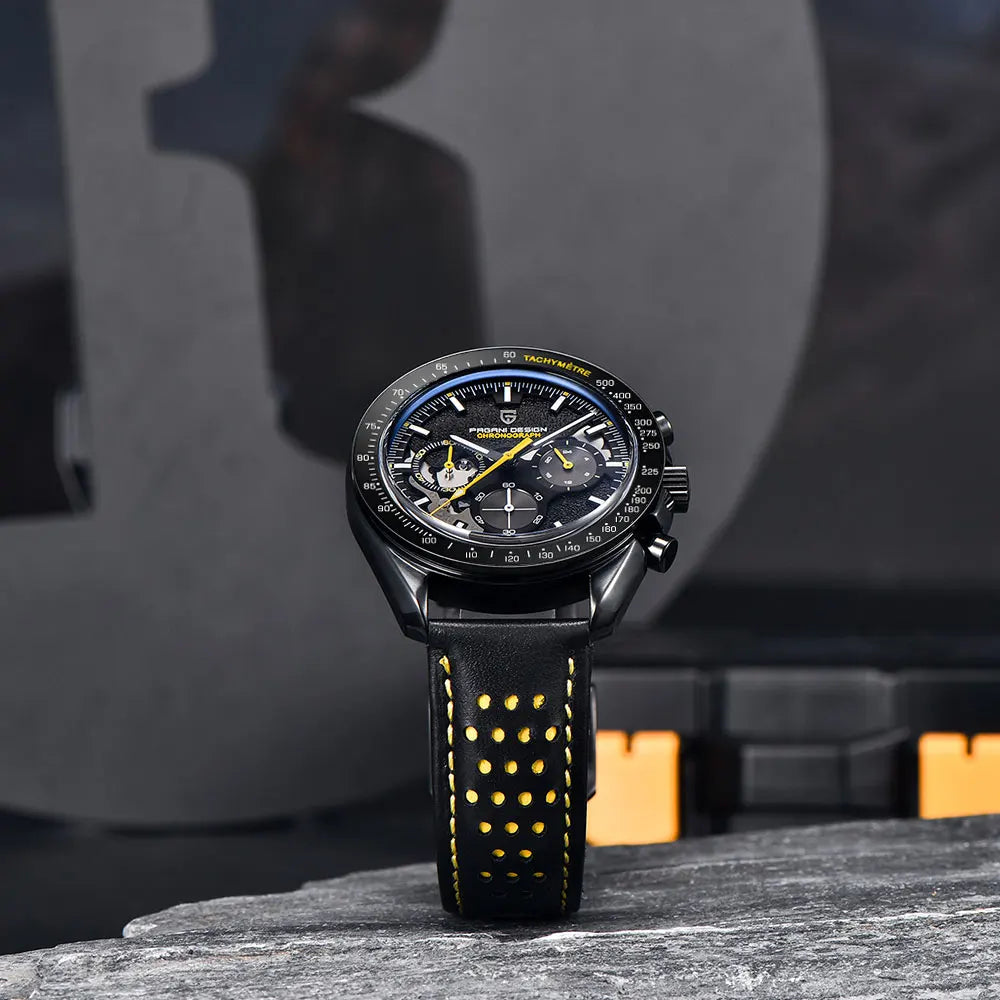 PAGANI DESIGN 1701 Moon Men’s Luxury Quartz Chronograph Watch – Waterproof AR Sapphire Mirror