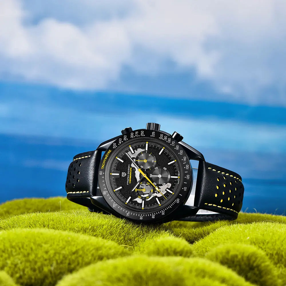 PAGANI DESIGN 1701 Moon Men’s Luxury Quartz Chronograph Watch – Waterproof AR Sapphire Mirror